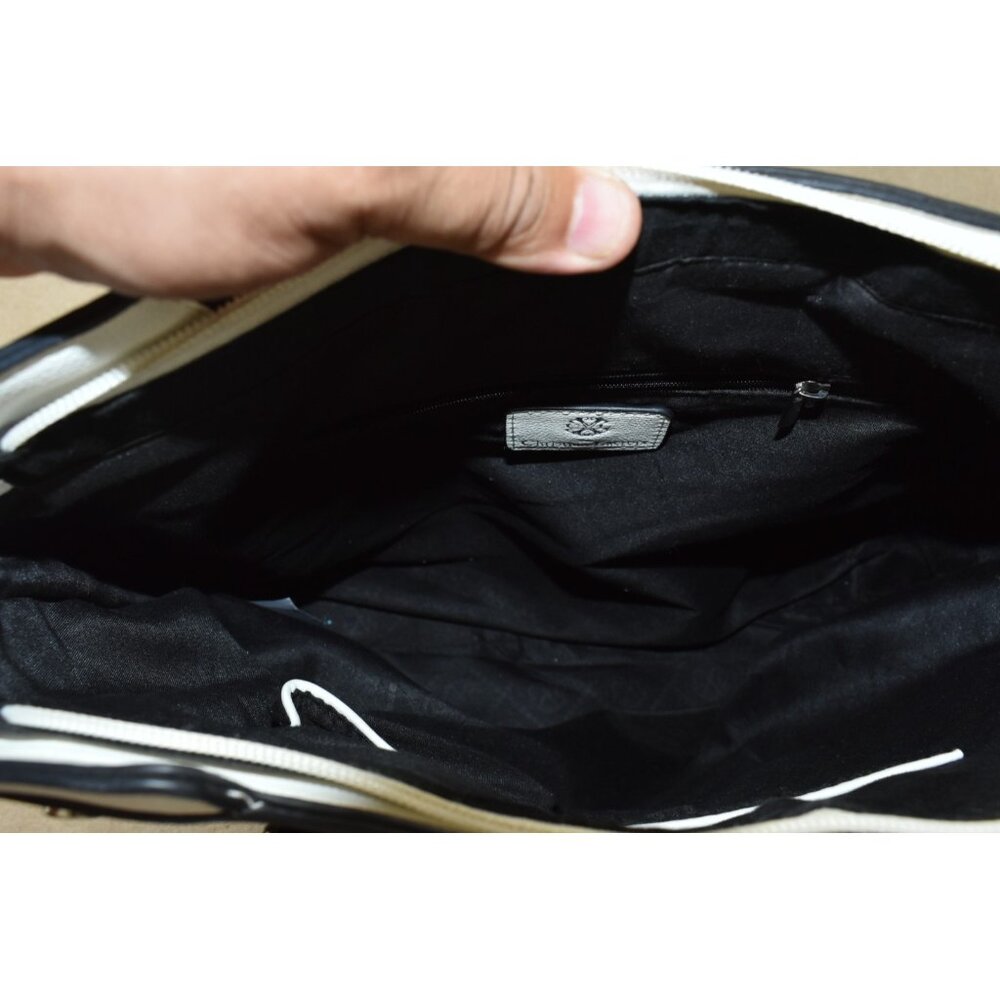 Christian Lacroix Women's Purse Black/White/Red Leather Tote Handbag -Flaws- - Picture 9 of 15